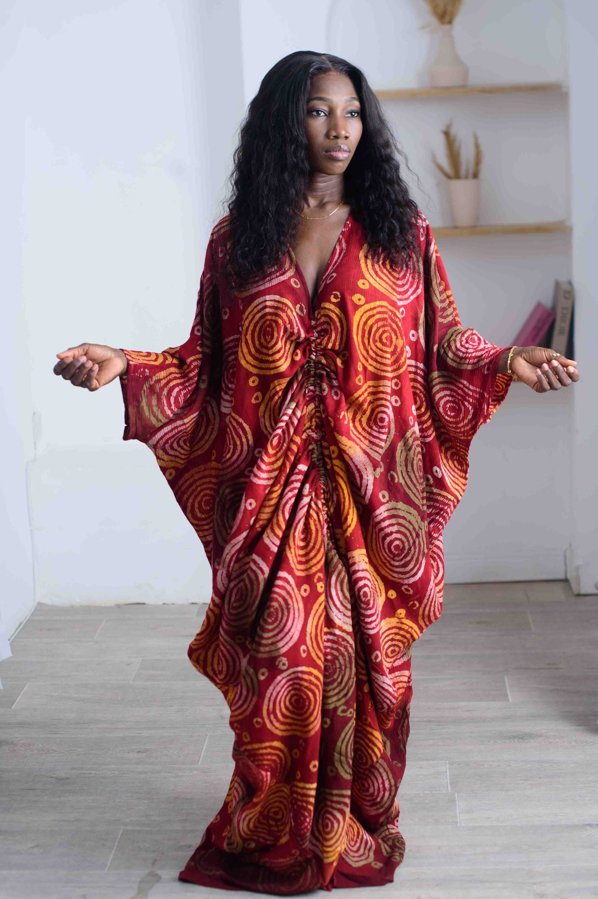 Scarlet Swirl Kaftan