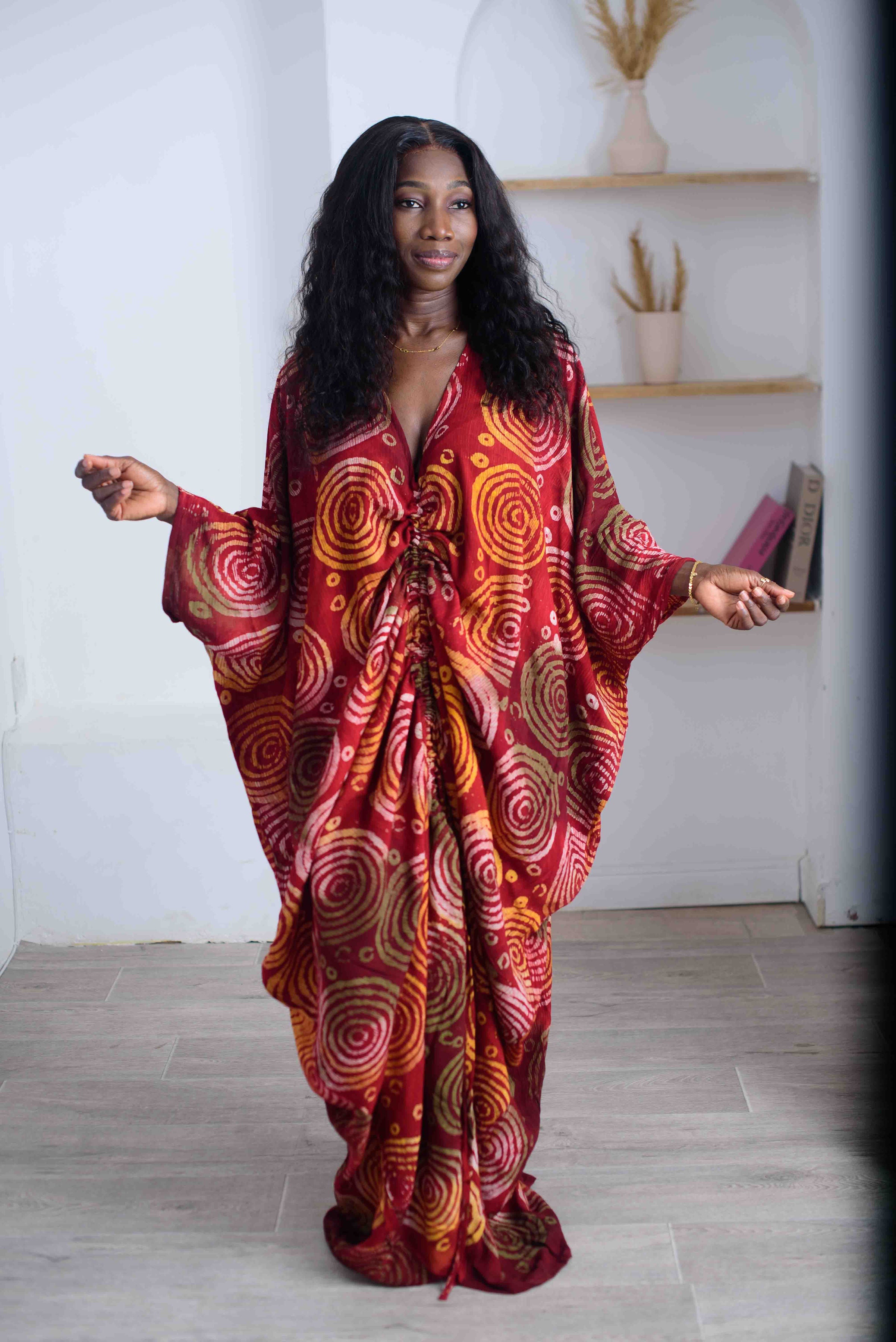 Scarlet Swirl Kaftan