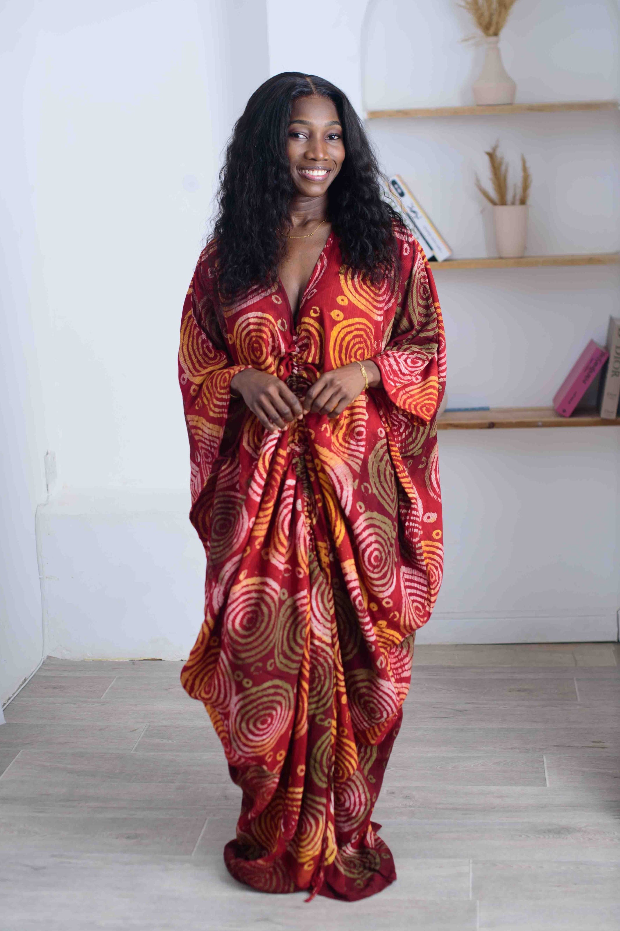 Scarlet Swirl Kaftan