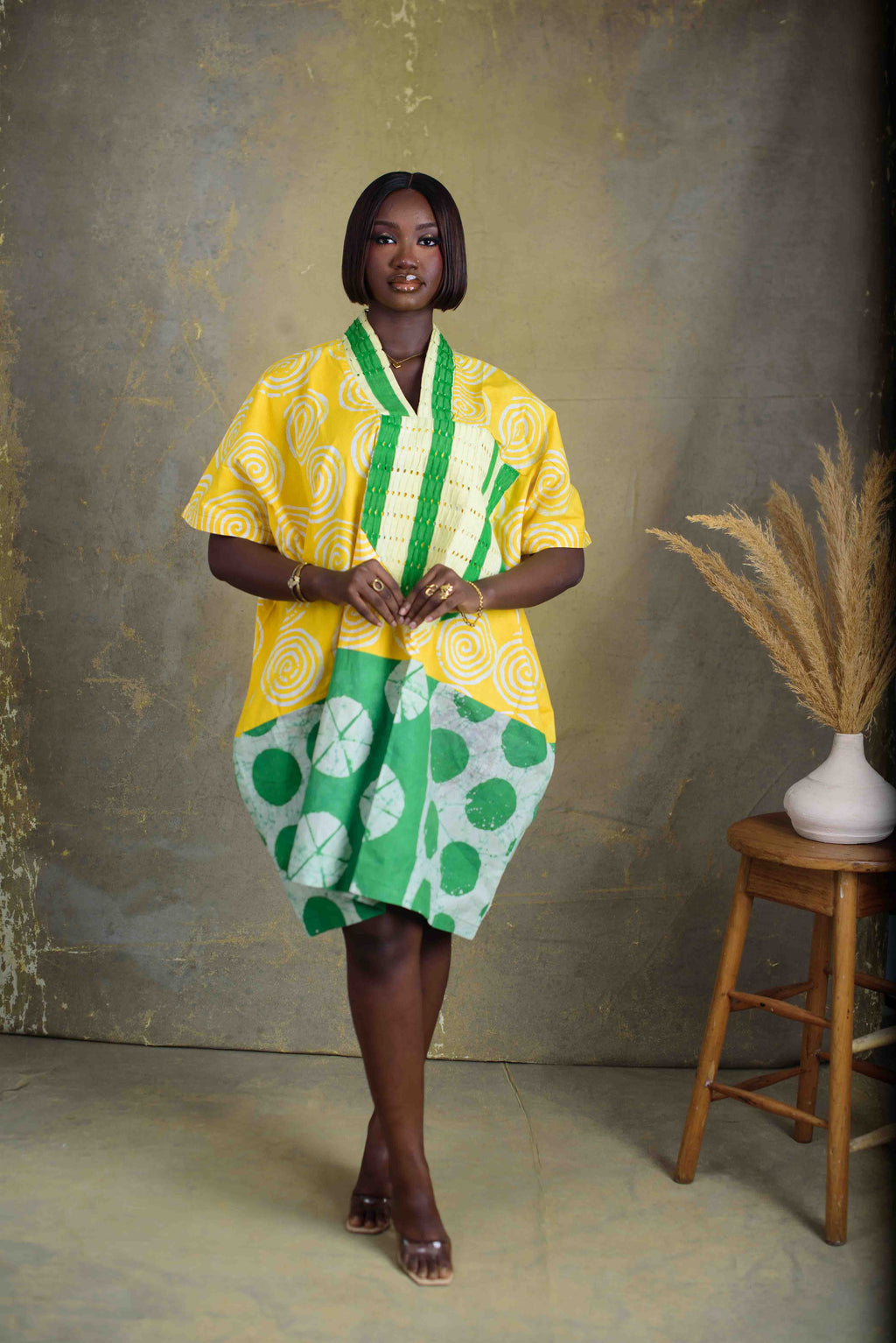 Vibrant African Print Kaftan Dress