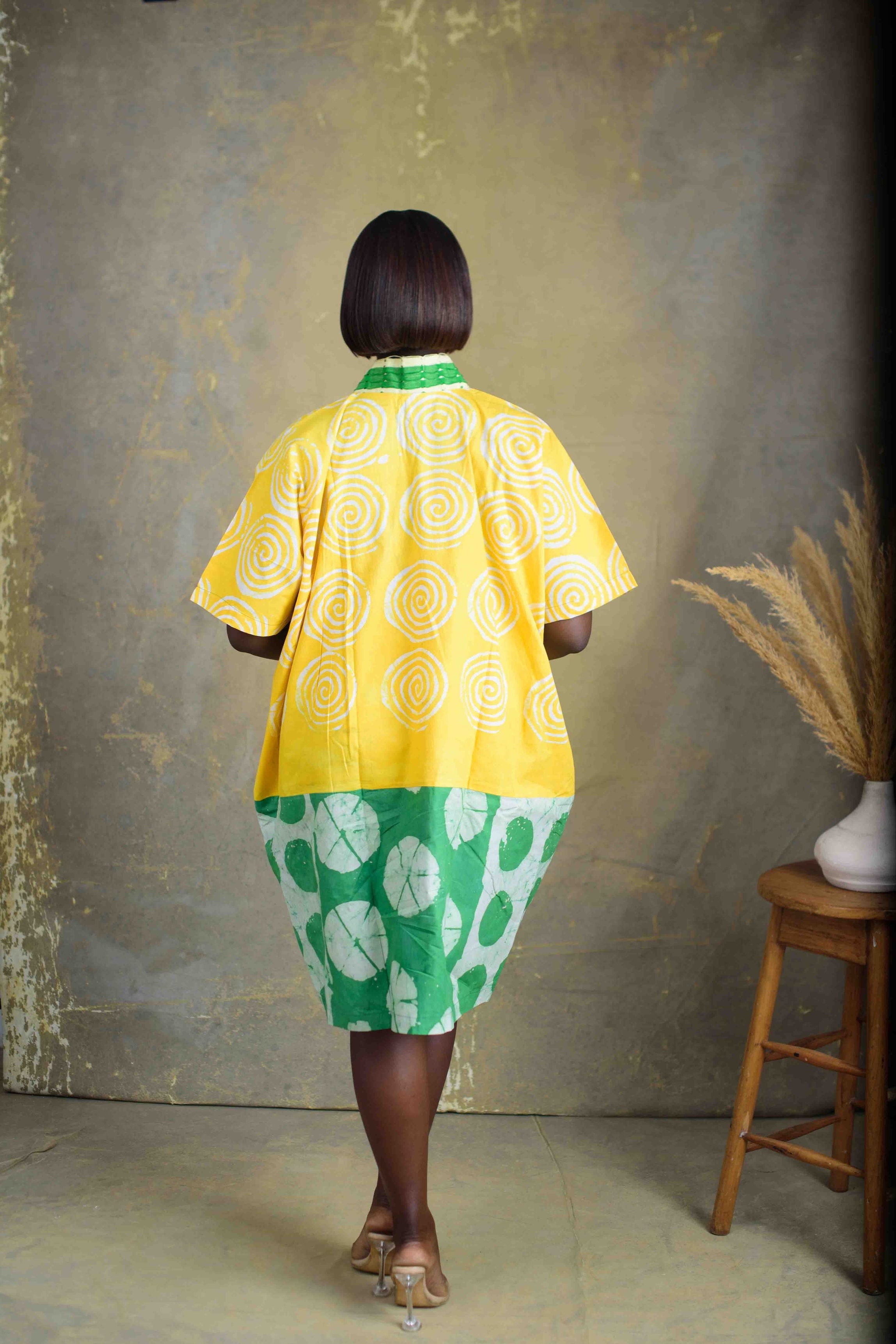 Vibrant African Print Kaftan Dress