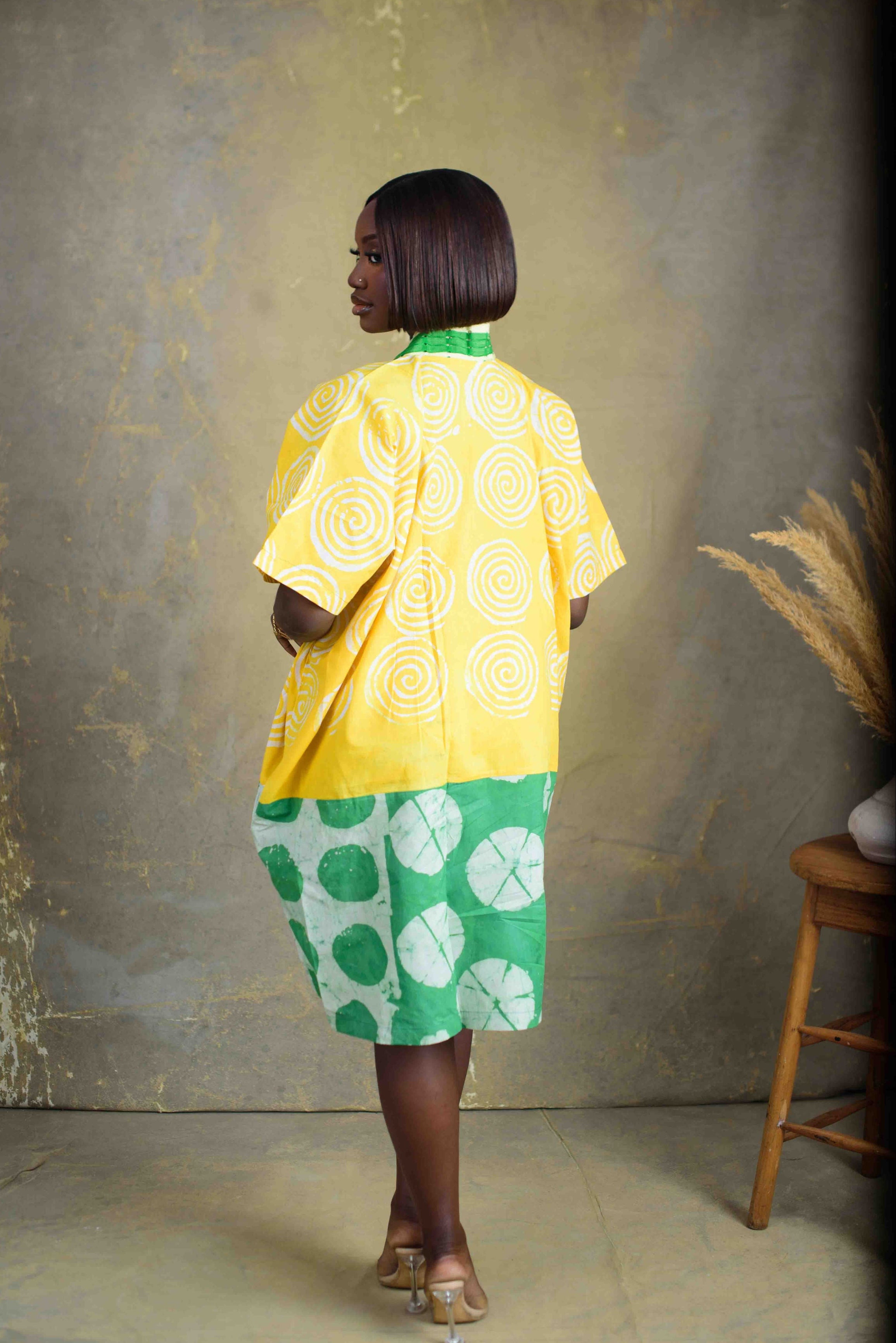 Vibrant African Print Kaftan Dress